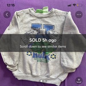 The incredible hulk sweatshirt boys Sz 6